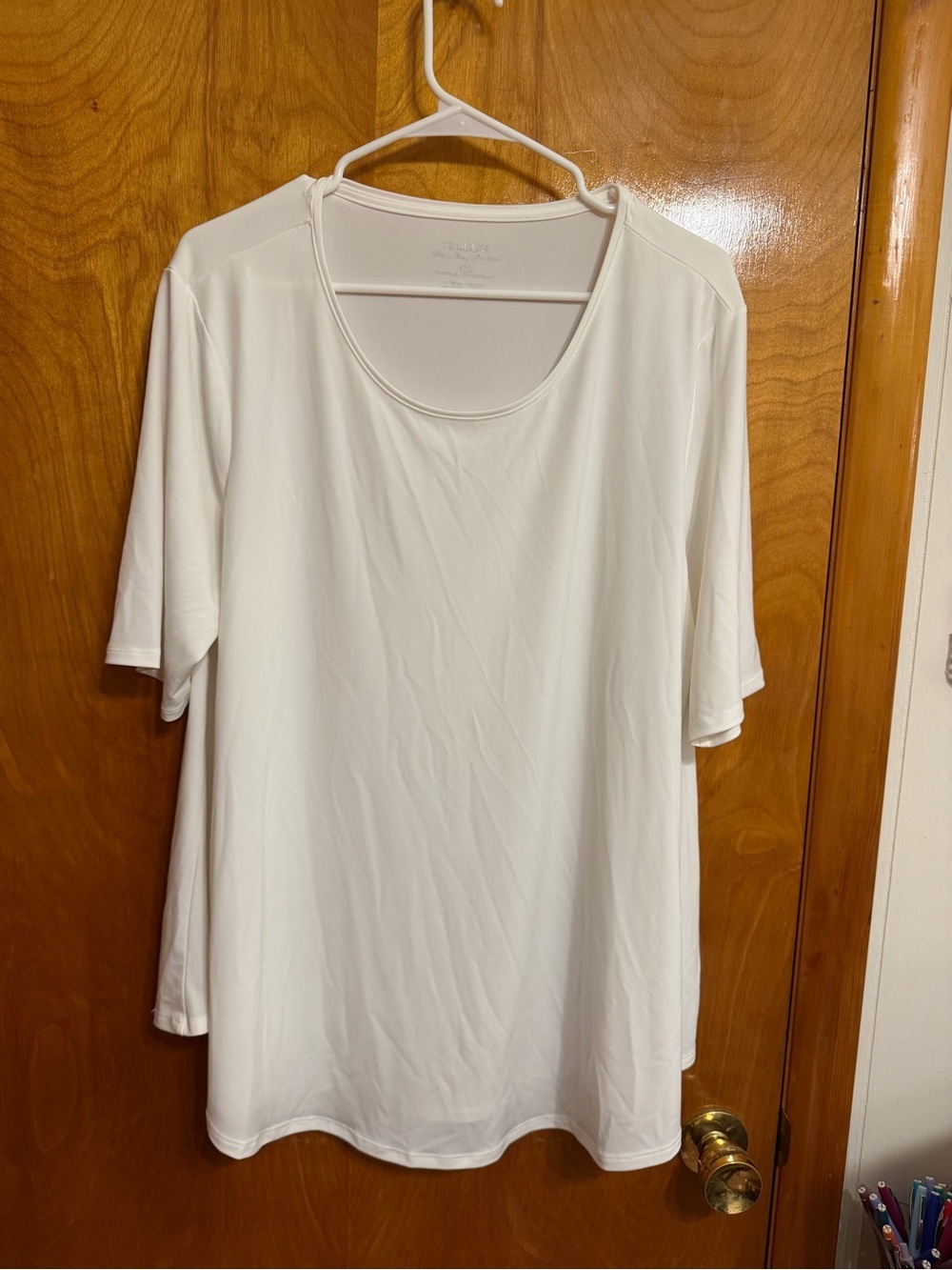 Chico's White Short-Sleeve Scoop Neck Tee